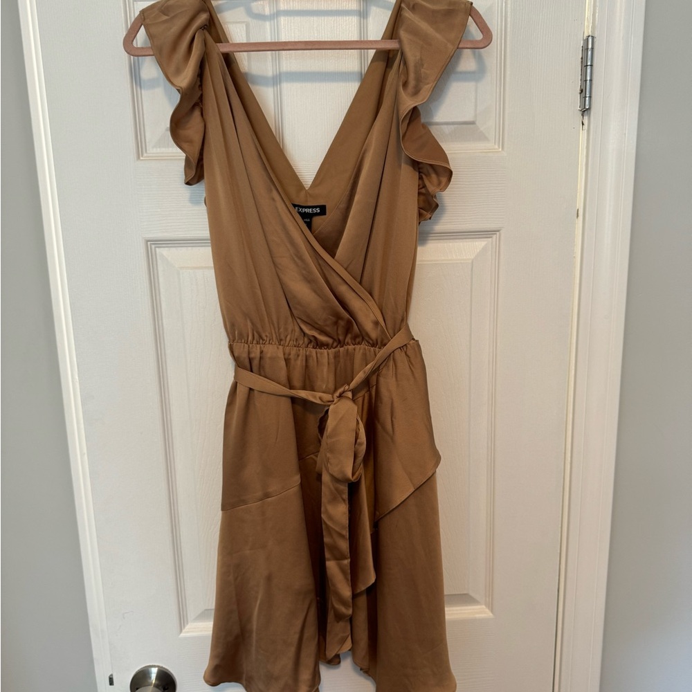 Express Brown Wrap Dress